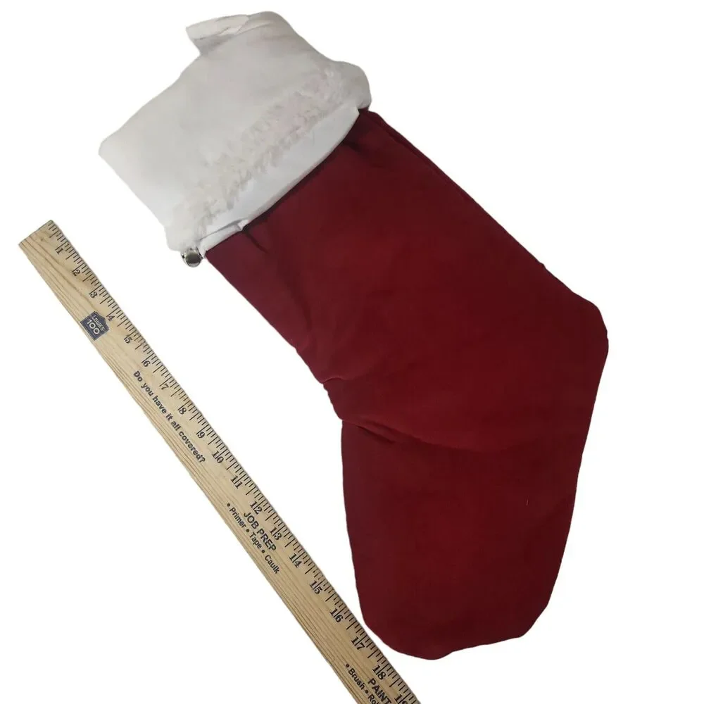 POTTERY BARN Velvet Christmas Stocking Mom Embroidered Lined Decor Holiday READ